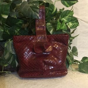 Real snake skin vintage purse Burgundy
